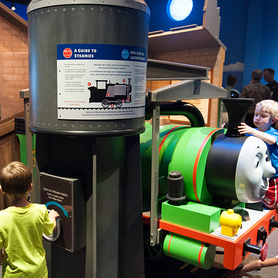 children playing on Get Percy Going exhibit component